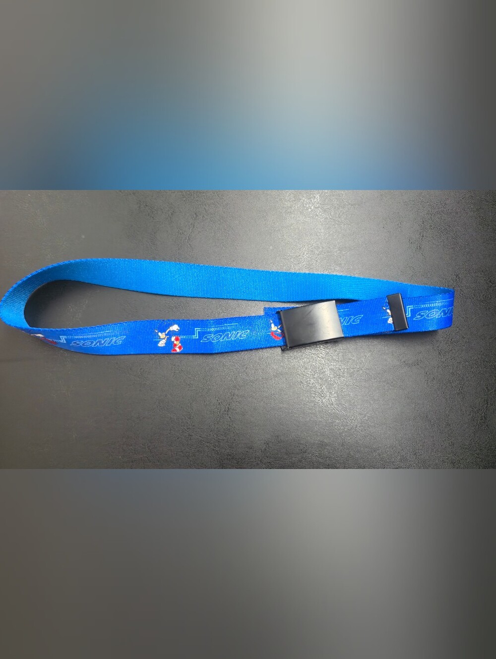 Blue Sonic Kids Belt with Cartoon Design